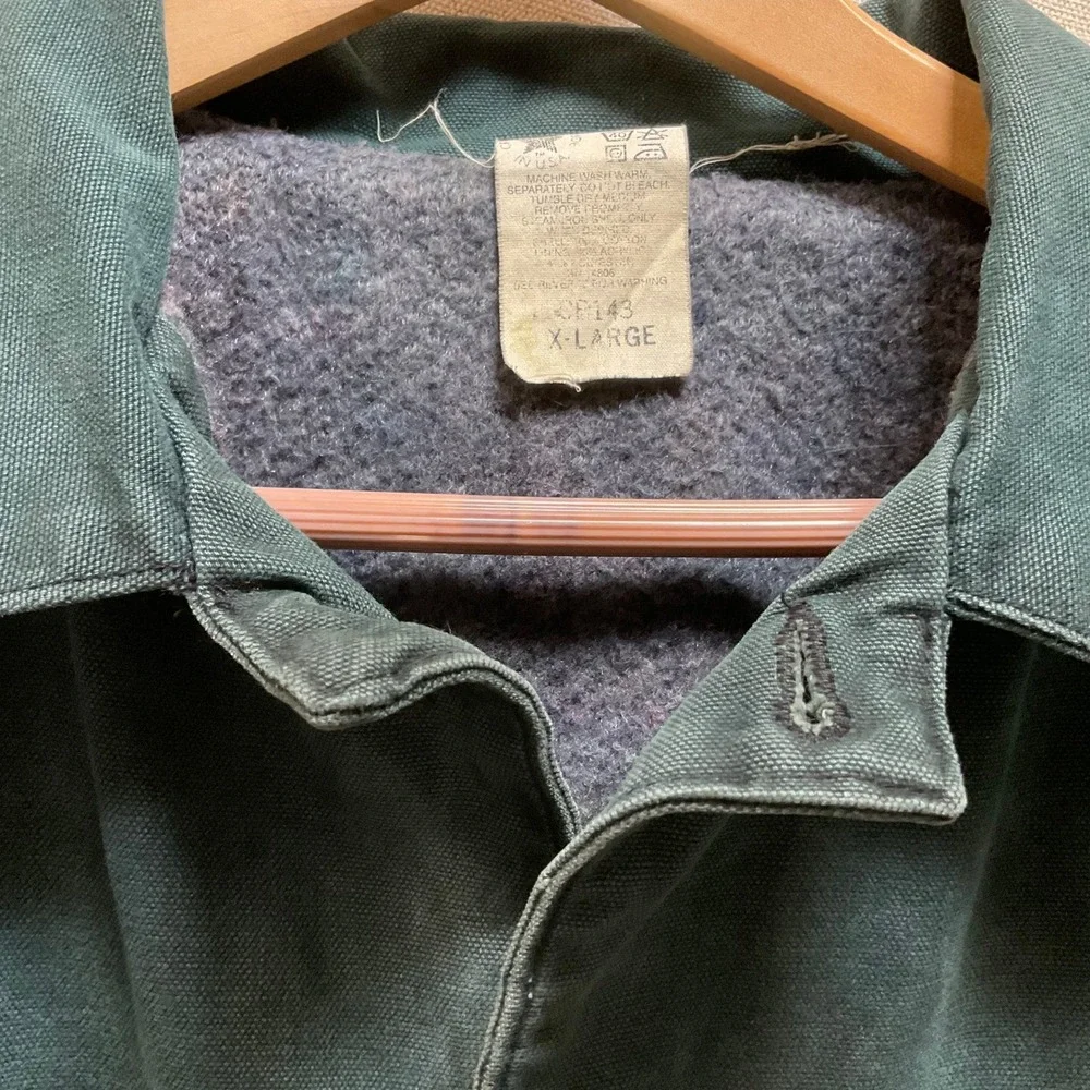 Vtg Carhartt CB143 Made in USA Hunter Green Blanket Lined Chore Coat XL‎ CB143 - Picture 10 of 12